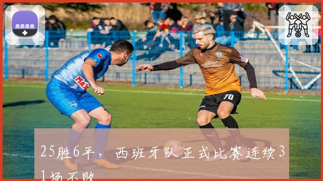 25胜6平，西班牙队正式比赛连续31场不败
